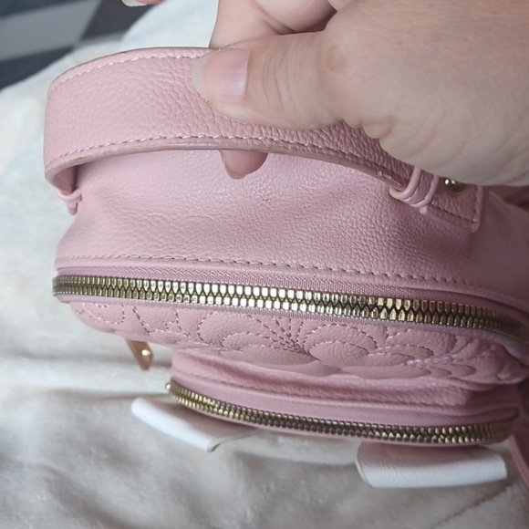 Betsey Johnson Dog Mini Backback Heart Quilted Pink Bag! Dusty Rose, EUC main image 6